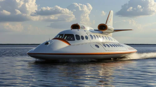 Luxurious Boat with Spacecraft: A Captivating Visual Experience