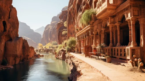 Romantic Riverscape in Petra, Jordan - An Immersive Visual Experience