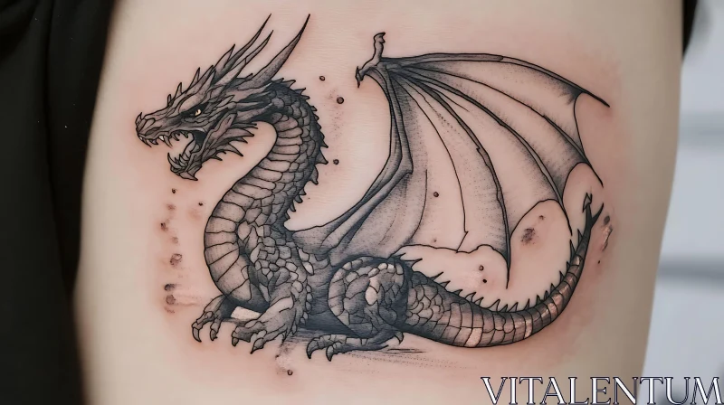 AI ART Dragon Tattoo with Scale Details