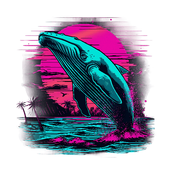 POD Design Vibrant Whale and Sunset Ocean Art