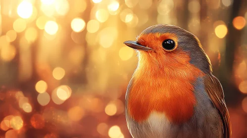 Robin Amidst Autumn Bokeh