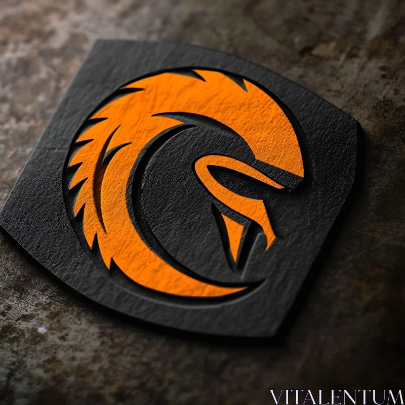 Modern Emblem with Orange and Black AI Image