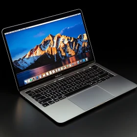 MacBook Pro with Vivid Mountainous Wallpaper