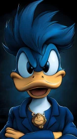 Animated Duck with Gold Medallion
