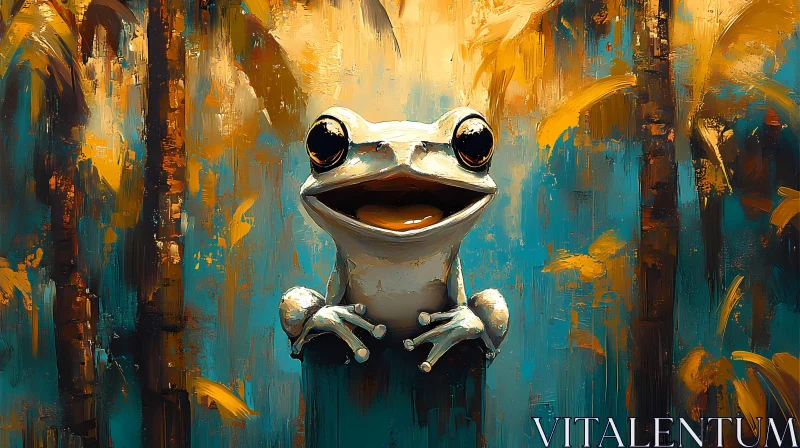 Colorful Frog Artwork in Enchanted Woods AI Image