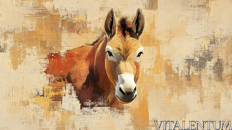 Artistic Donkey Portrait AI Image