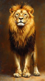 Regal Lion with Golden Mane