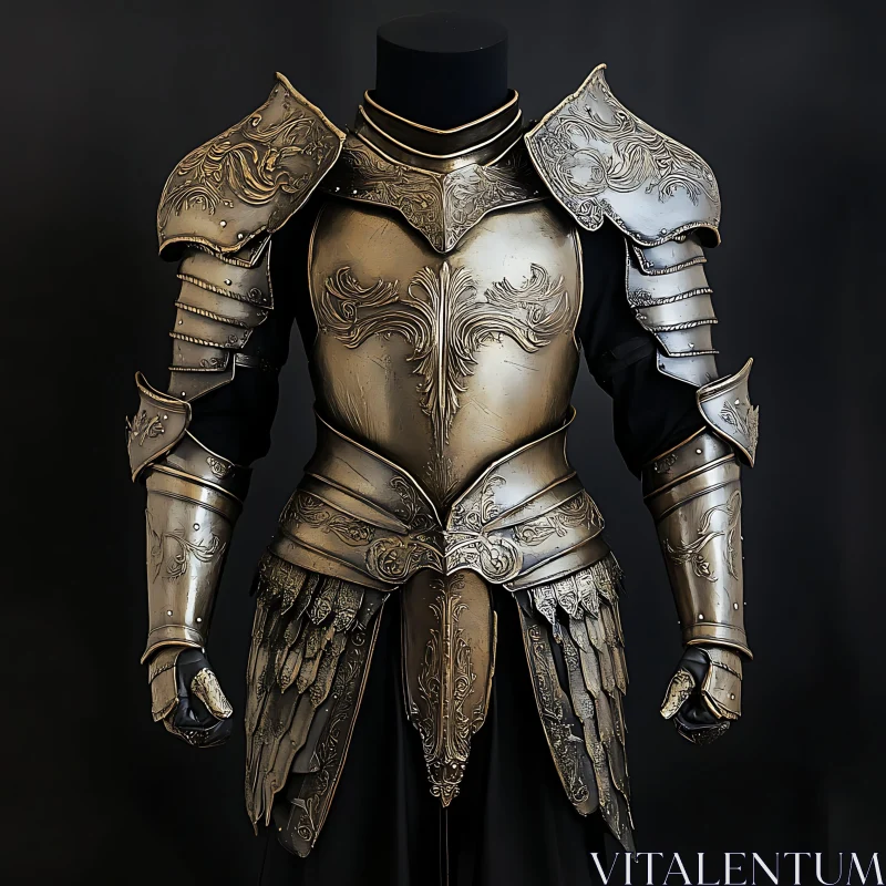 AI ART Antique Metal Armor with Intricate Details