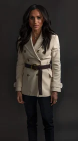 Elegant Meghan Markle Portrait in Cream Blazer