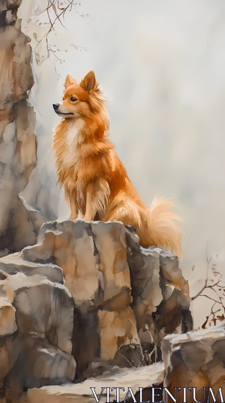 AI ART Regal Canine Amidst Nature