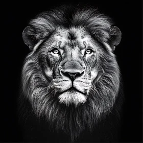 Monochrome Lion Art