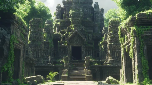 Ancient Stone Temple with Greenery