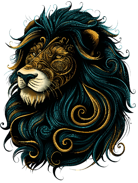 POD Design Gold Lion Art T-Shirt