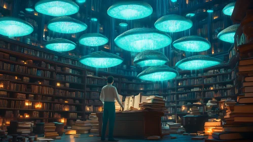Luminous Library: A Sanctuary of Books and Light