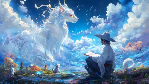 Fantasy Anime Landscape with Reader