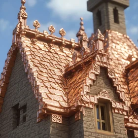 Detailed Building with Copper Roof