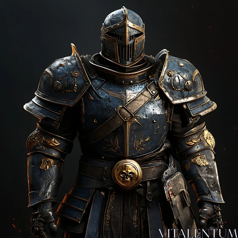 AI ART Medieval Warrior in Detailed Armor