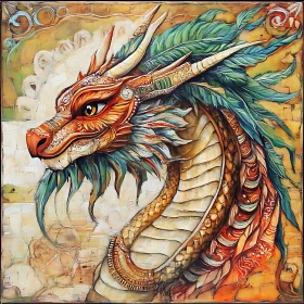 Fantasy Dragon with Feathers Art