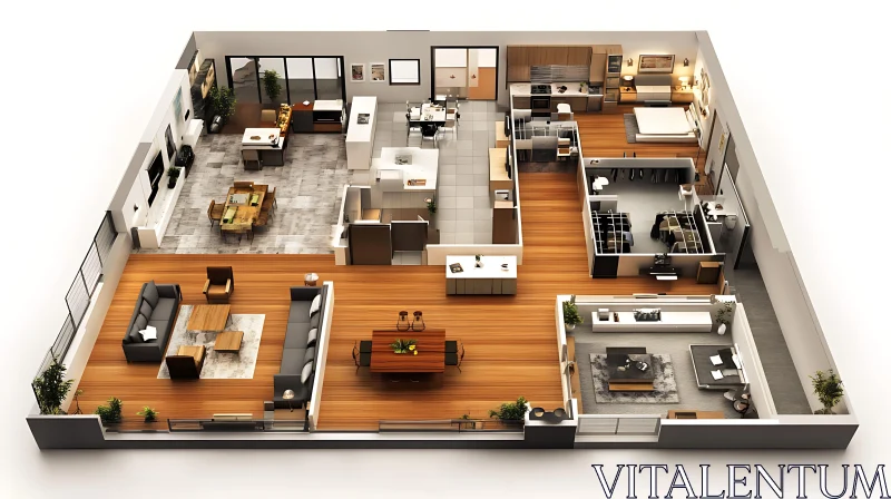 Contemporary Home Interior Layout AI Image