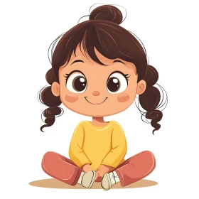 Cute Child Cartoon Character