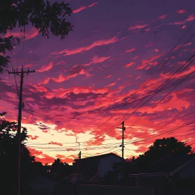Pink and Purple Anime Sunset