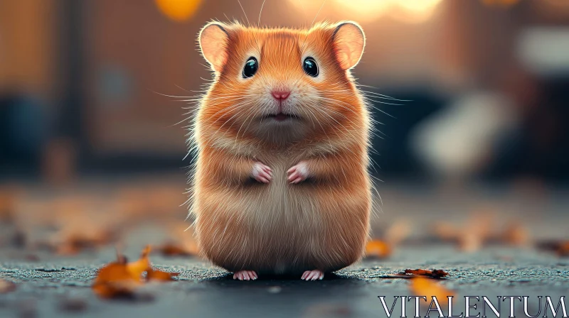 Cute Hamster Portrait AI Image