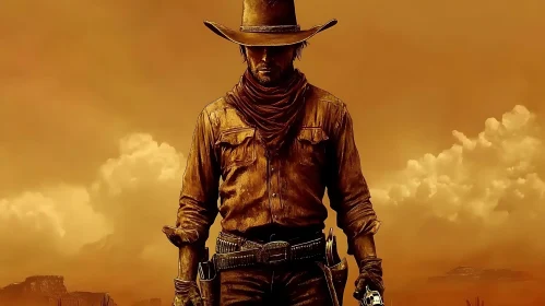 Western Cowboy with Gun