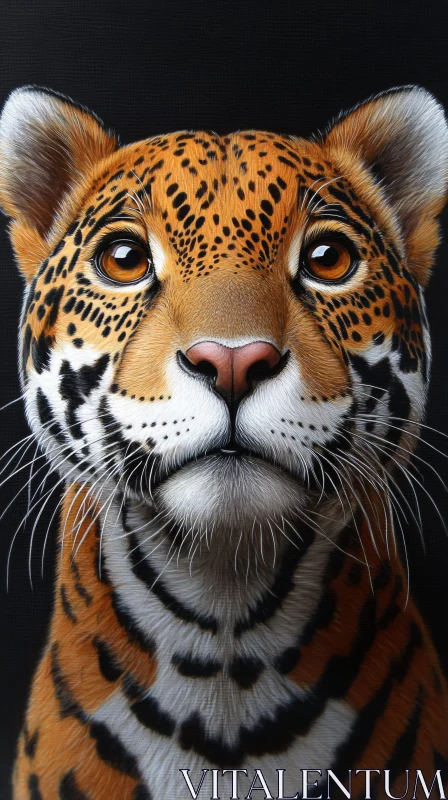 Tiger Portrait with Amber Eyes AI Image