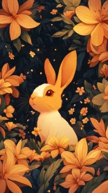 Enchanted Rabbit Among Blossoms