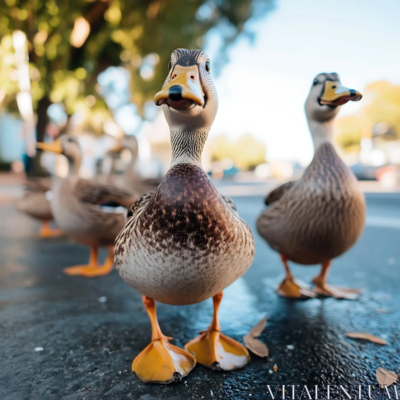 Urban Ducks Portrait AI Image