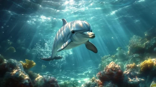 Playful Dolphin Underwater