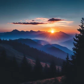 Mountainous Sunrise Landscape