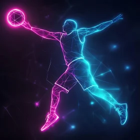 Abstract Athlete in Neon