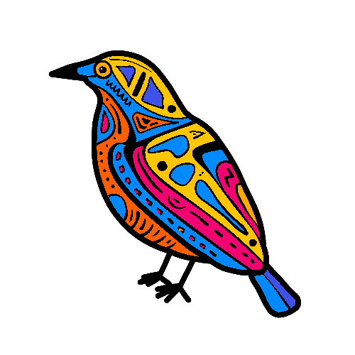 Colorful Geometric Bird Vector Illustration POD Design