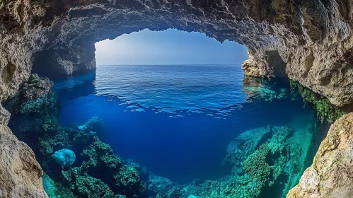 Majestic Sea Cave with Crystal Clear Waters