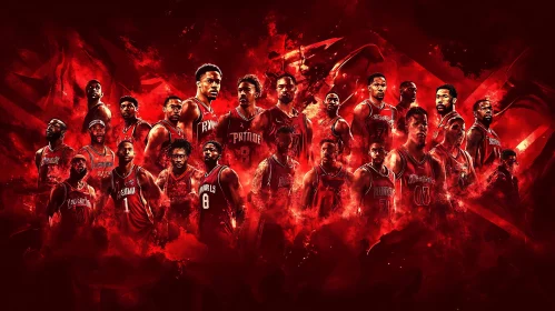 Red Basketball Players