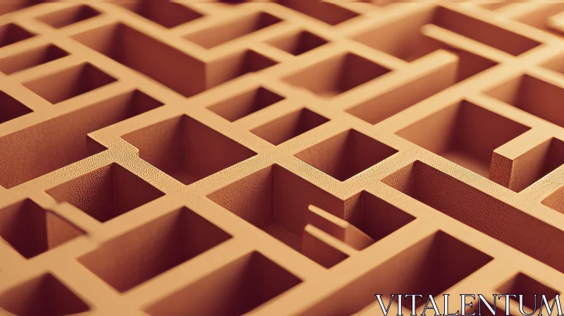 Enigmatic 3D Maze Rendering | Mysterious Labyrinth Art AI Image