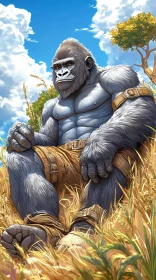 Muscular Gorilla in Nature