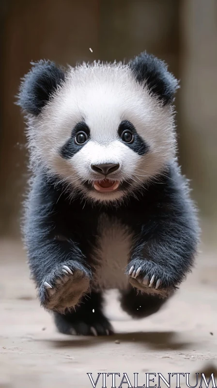 AI ART Cute Panda Cub in Motion