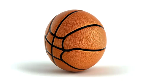 Orange Basketball on White