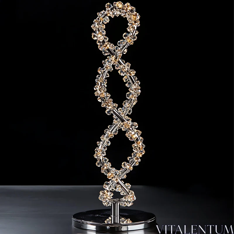 Elegant Crystal Table Lamp with Double Helix Design AI Image