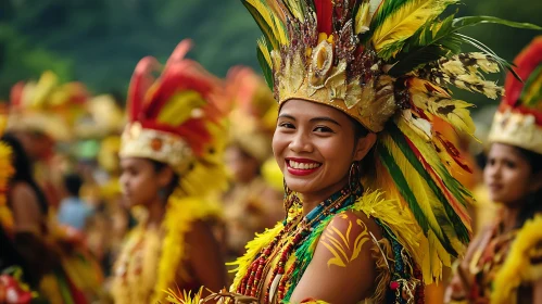 Cultural Celebration Portrait with Smiling Woman