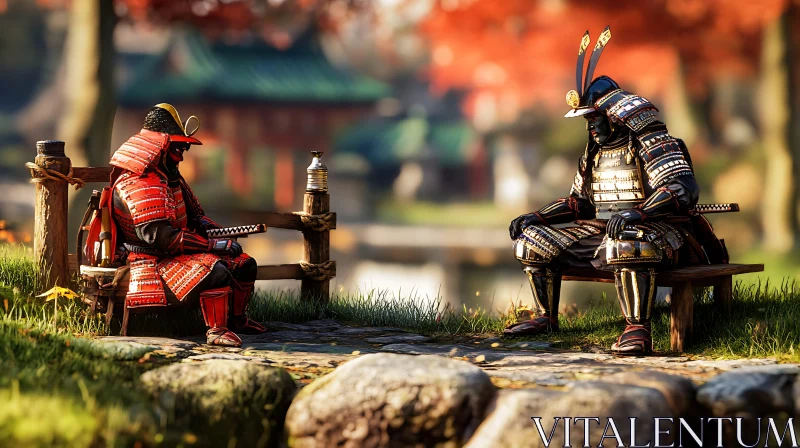 AI ART Silent Warriors: A Samurai Dialogue