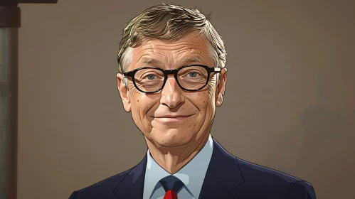 Digital Portrait of Bill Gates