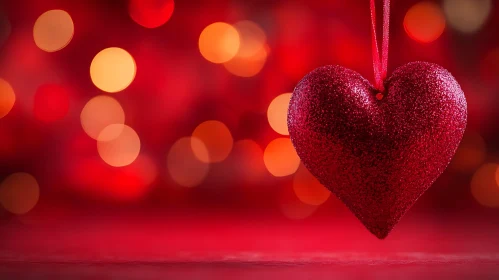 Heart Ornament with Bokeh Lights