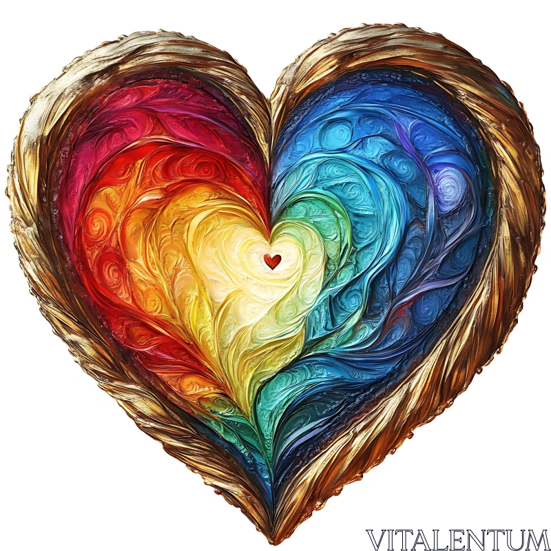 AI ART Abstract Heart with Rainbow Colors