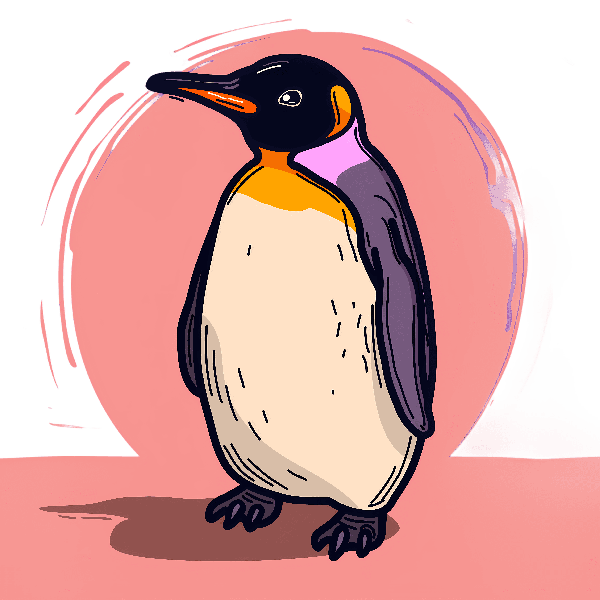 Colorful Penguin Art Tee POD Design