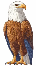 Illustrated Portrait of a Majestic Eagle