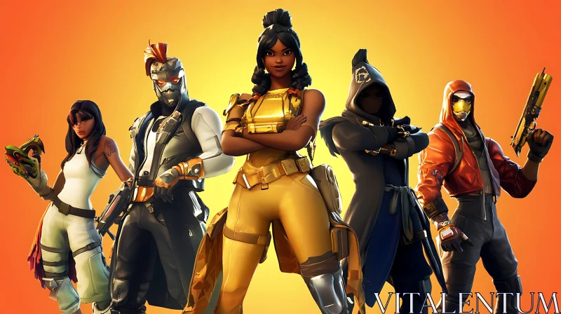 Gaming Characters in Fortnite Style AI Image