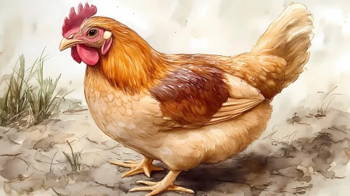 Artistic Chicken Illustration